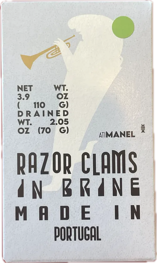 Razor clams in brine, made in Portugal
